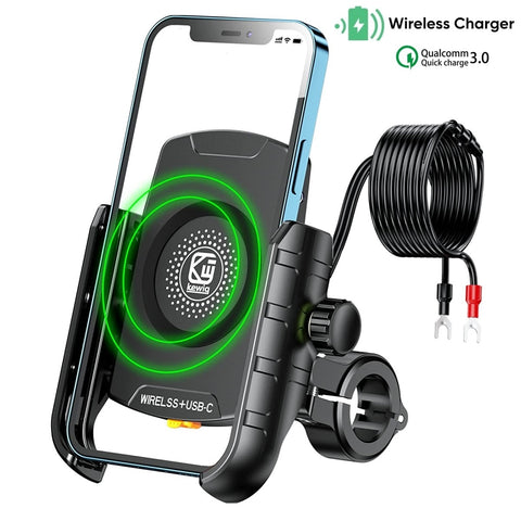 Motorcycle Phone Holder Wireless Charging Cradle